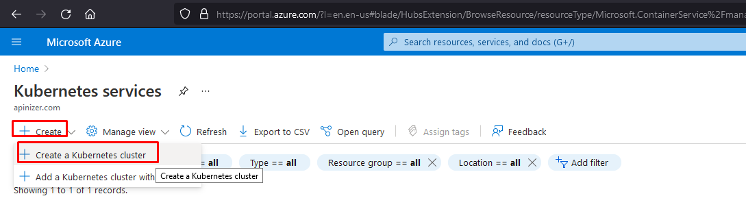 AKS Cluster Creation Links