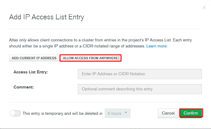 MongoDB IP Access Permission