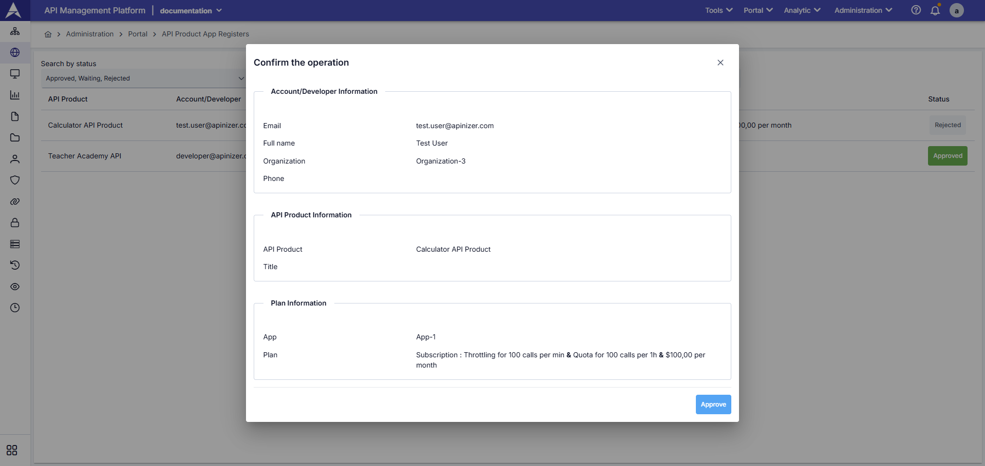 Status Management Detail