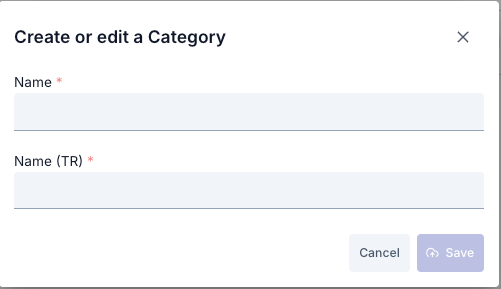 Kategori Oluşturma Formu