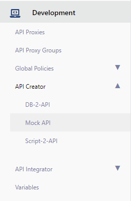Mock API Menüsü