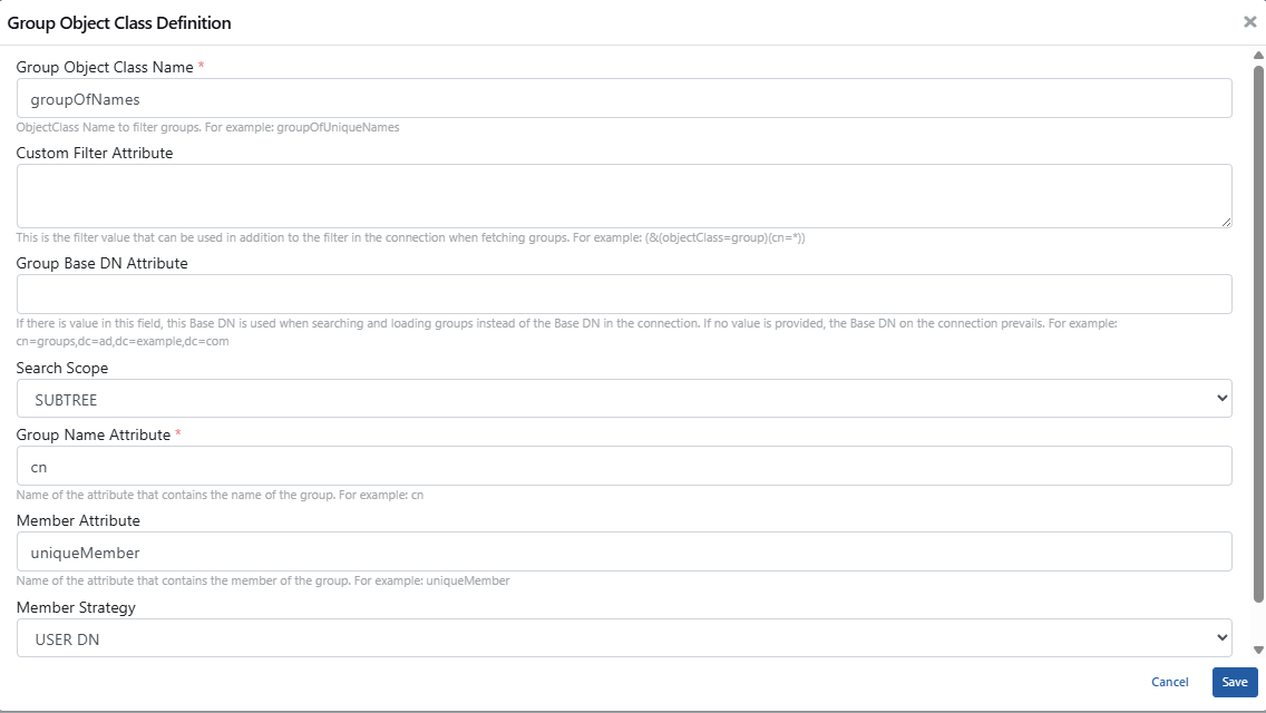 LDAP Group Object Class Definition