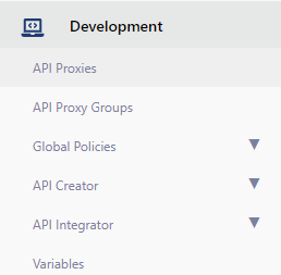 API Proxies Menüsü