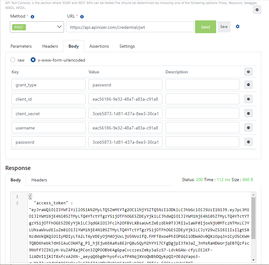 ACL JWT Password Token Request