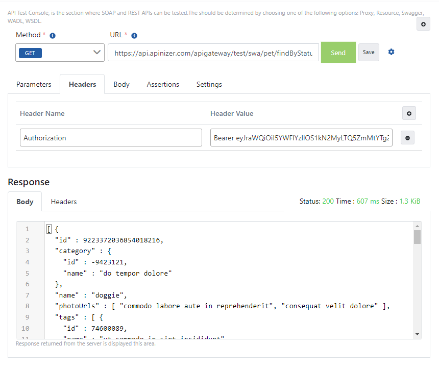 Sending Request with ACL JWT Password Token