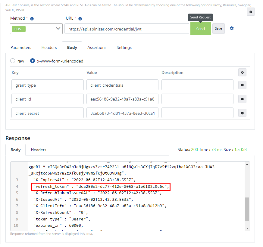 ACL JWT Refresh Token Request