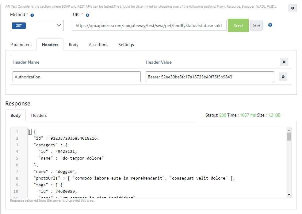 Sending Request with ACL OAuth2 Password Token