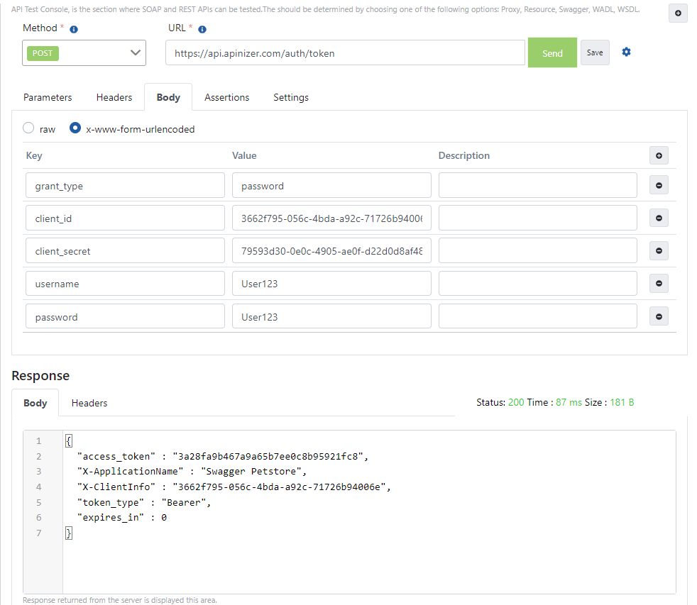 OAuth2 Password Token Request