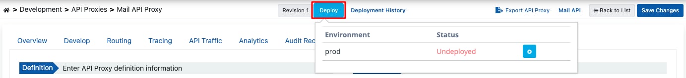 Deploy Dialog