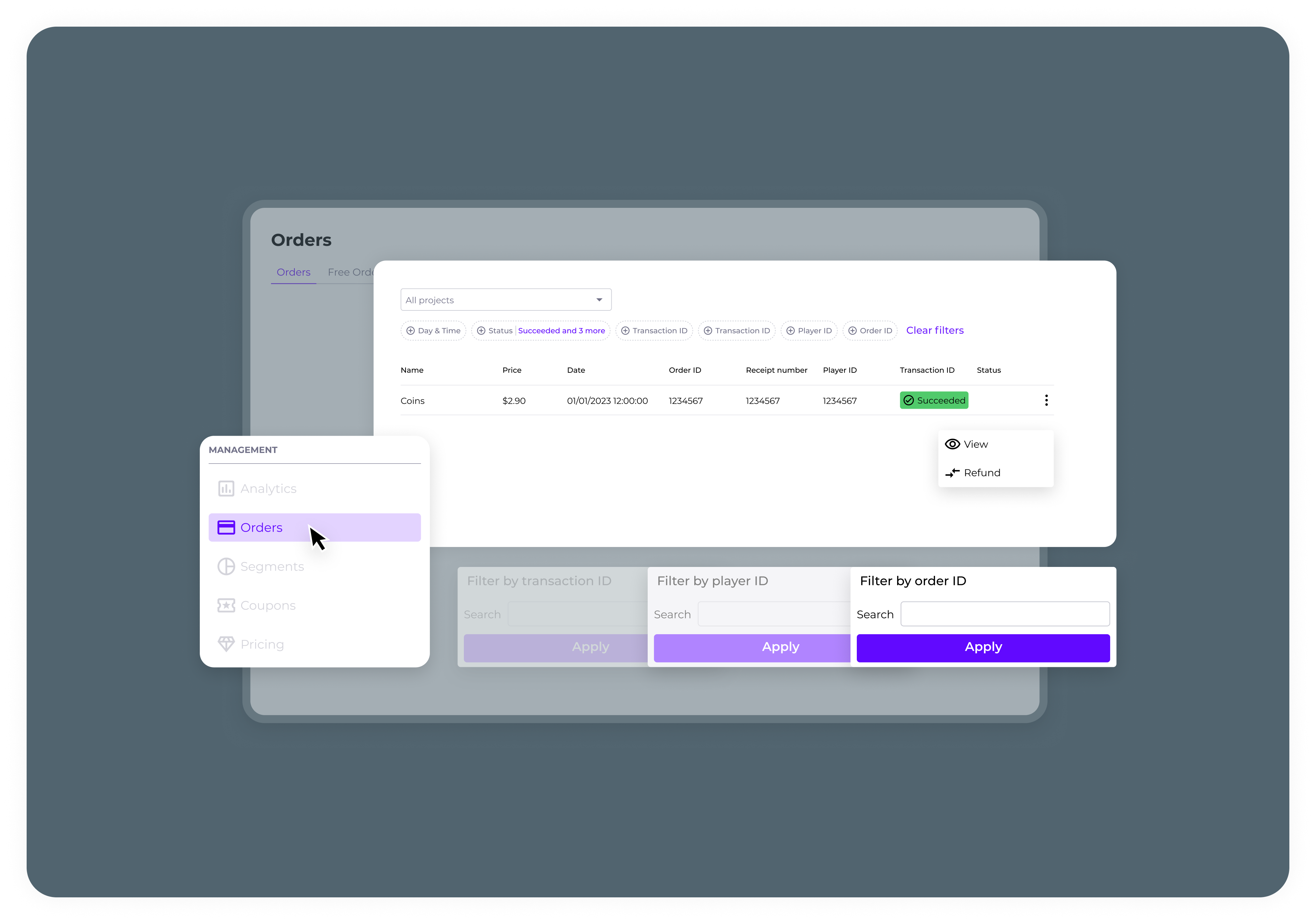View Orders - Appcharge Documentation