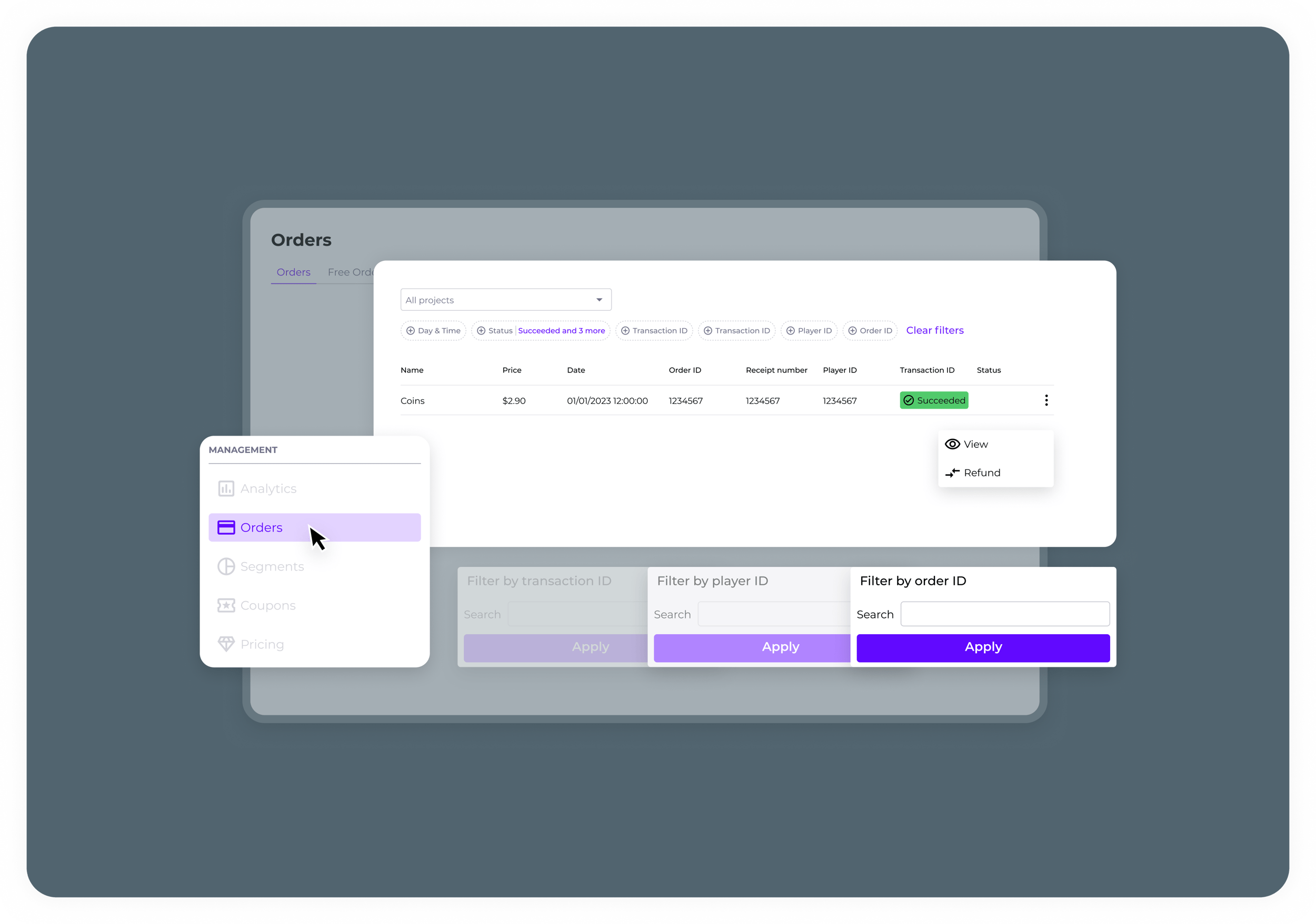 View Order Images View Orders - Appcharge Documentation