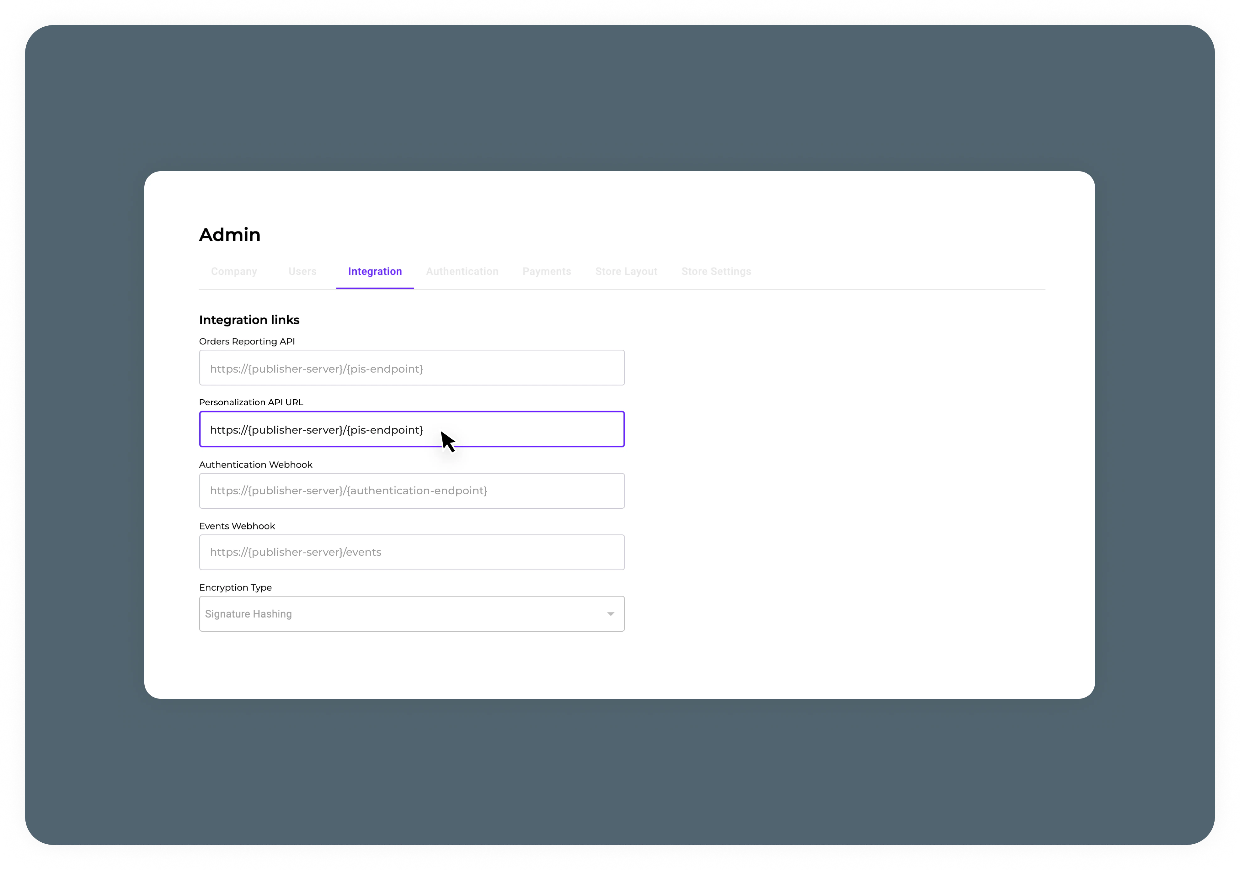 Configure personalization