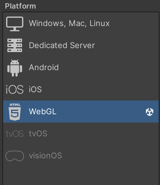 WebGL Build Settings