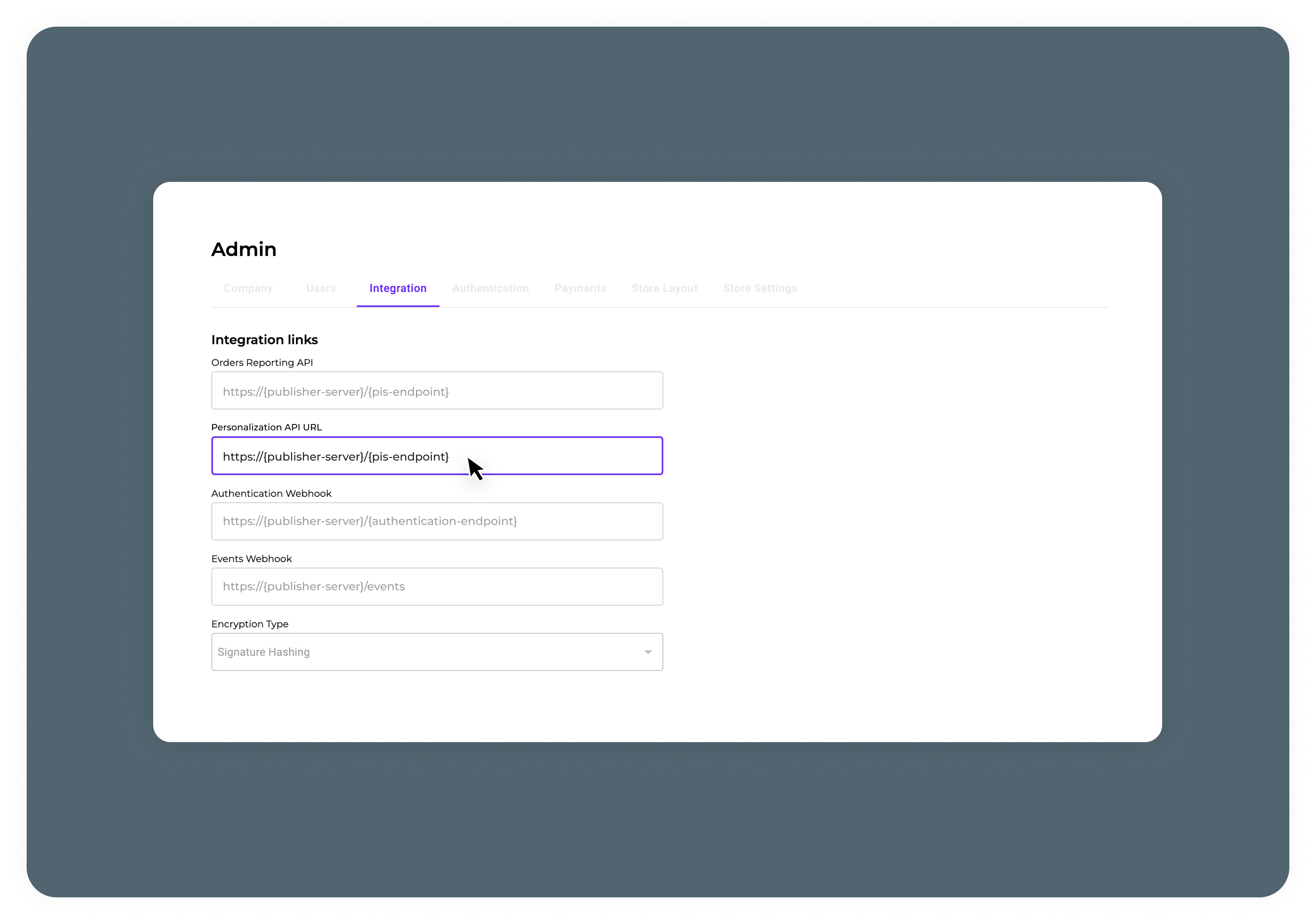 Configure personalization