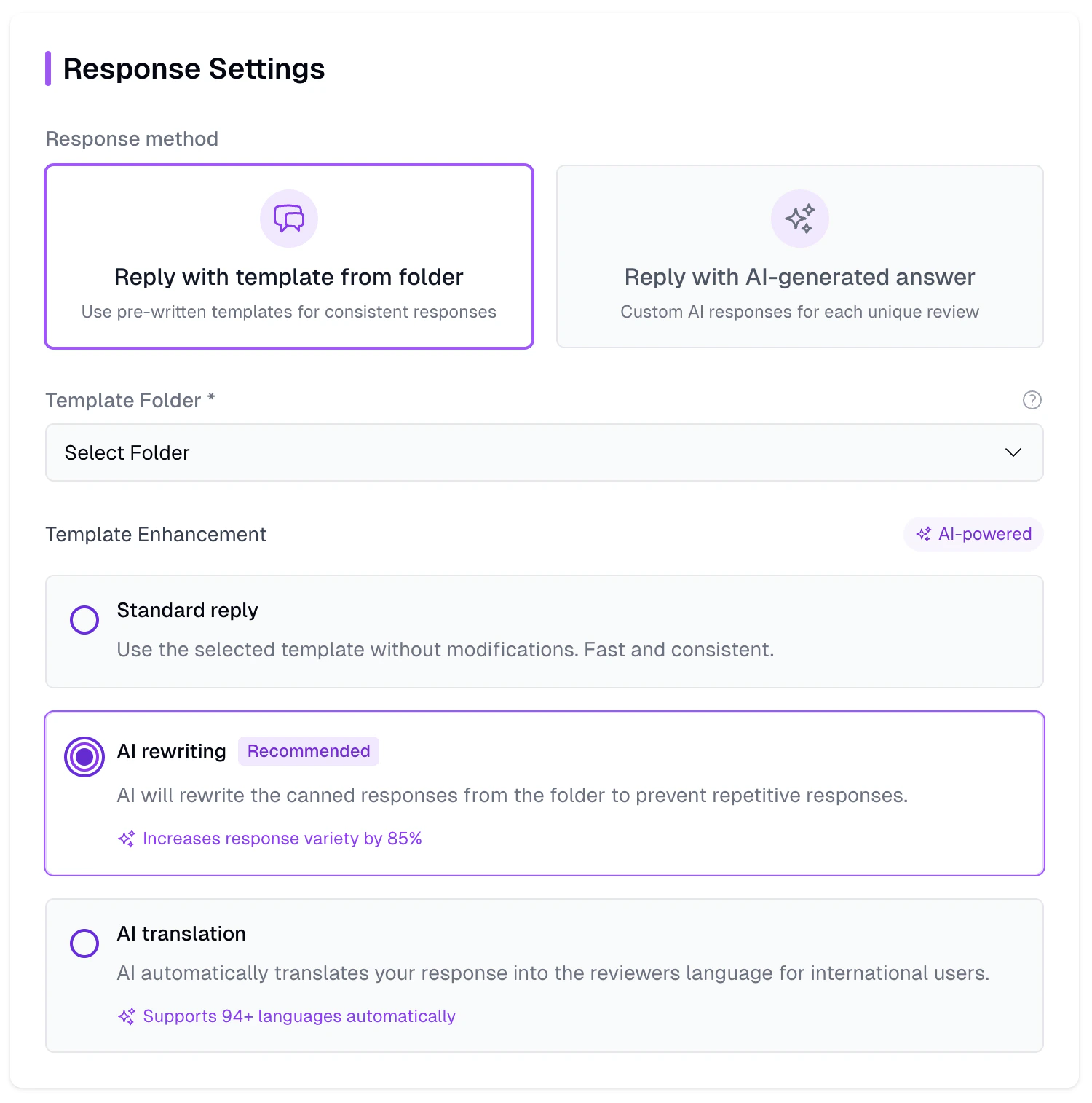 Response Settings Pn
