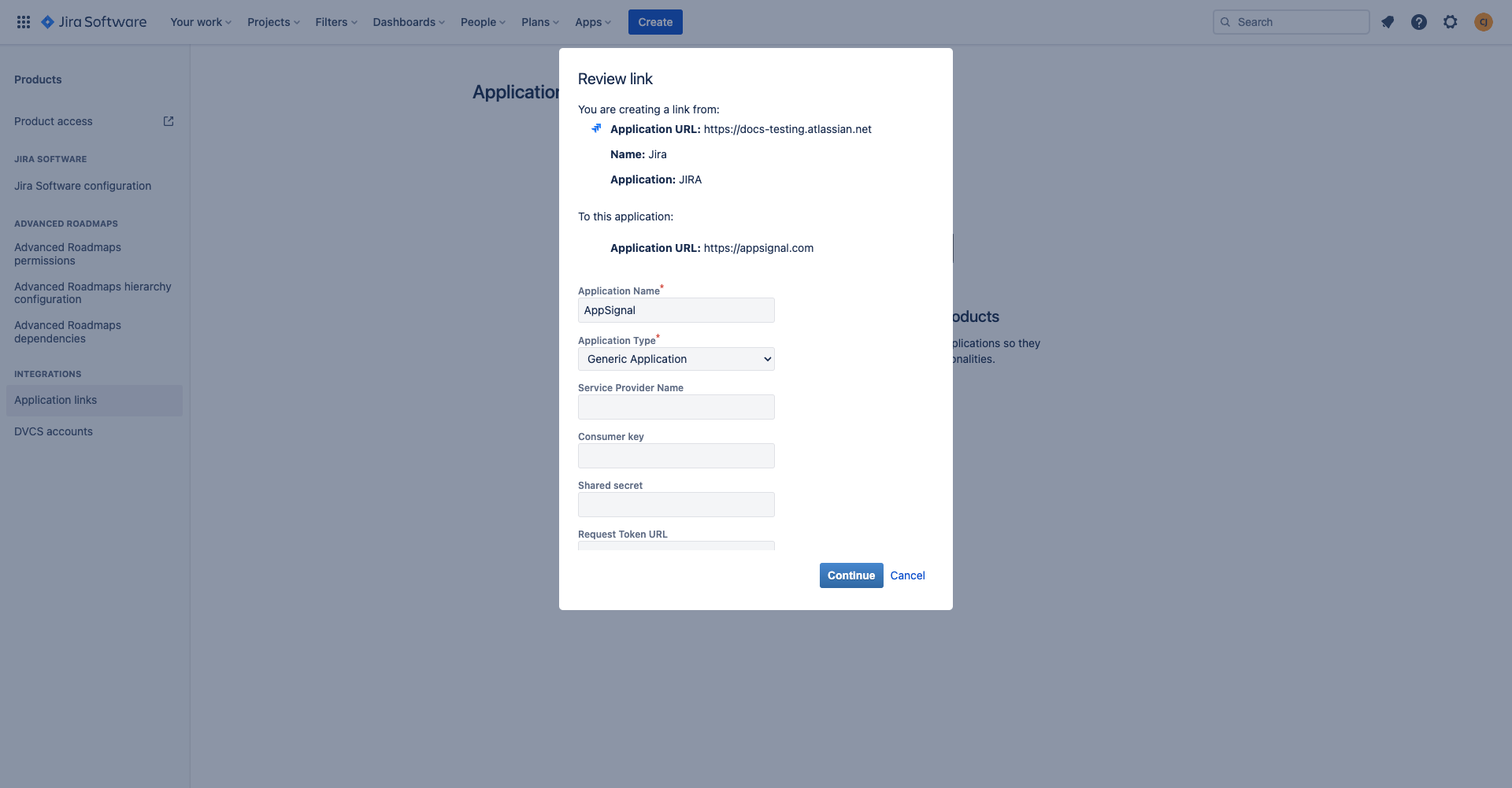 Jira Review Link Pop Up