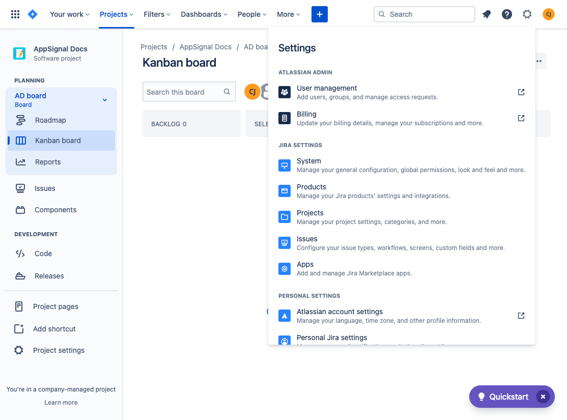 Jira Setting Issues