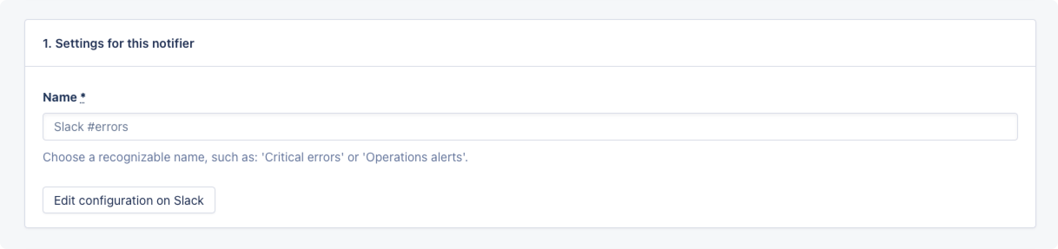 Screenshot of notifier settings