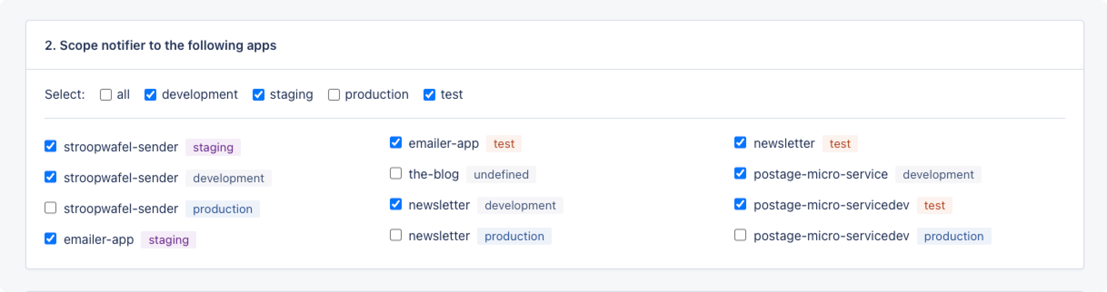 Screenshot of notifier default