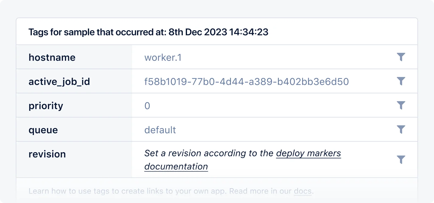 Example Active Job tags
