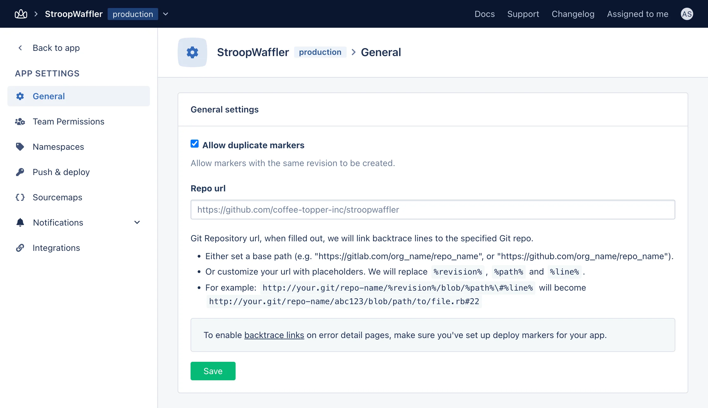 AppSignal Application Settings