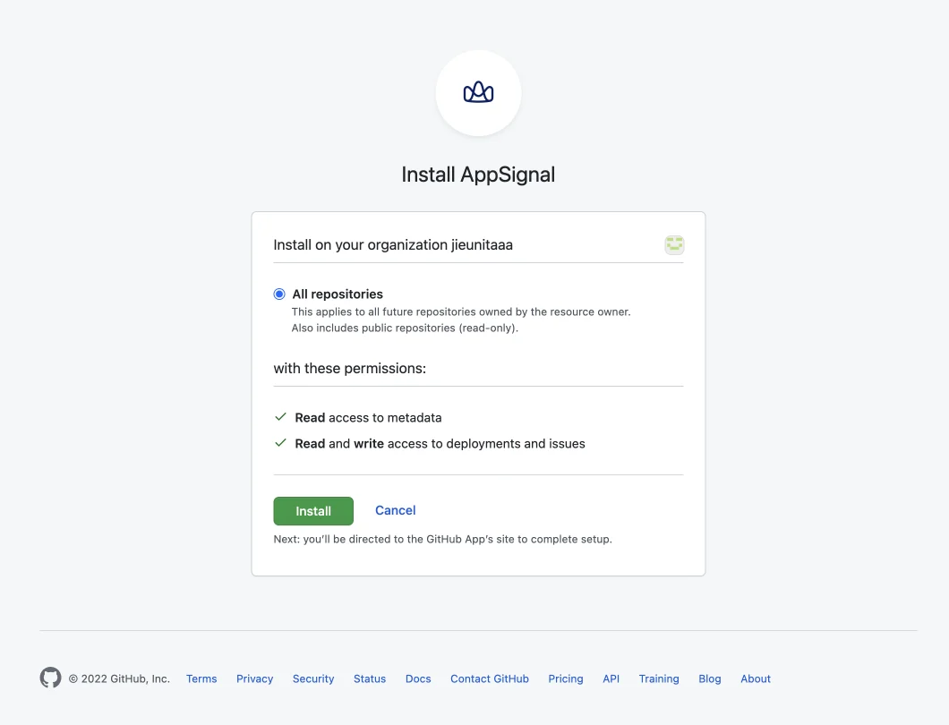 Select GitHub repository