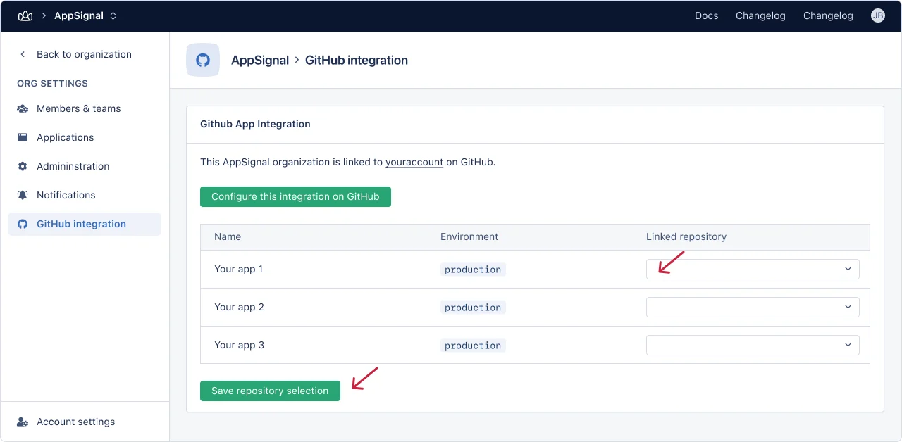 Link GitHub repository