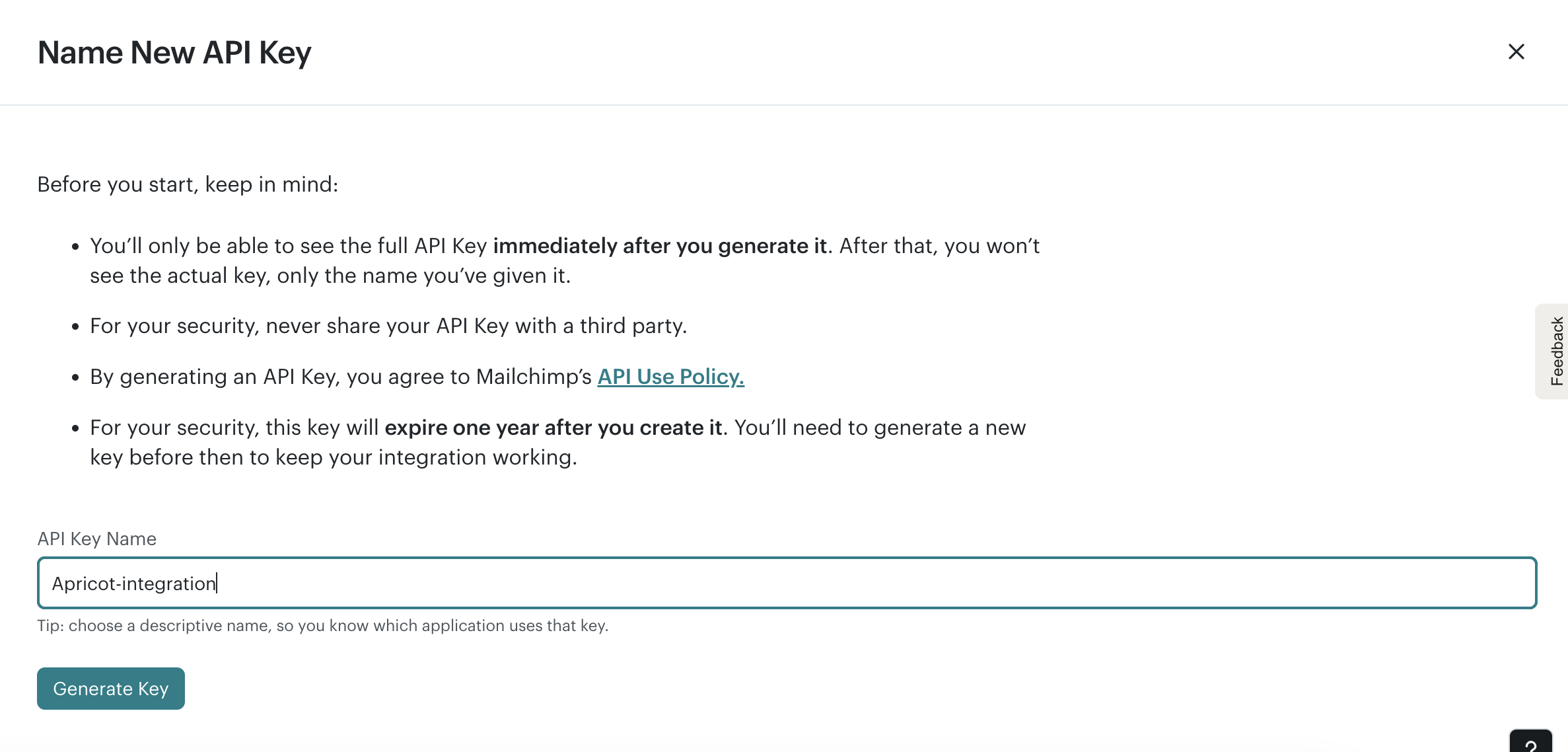 Generate Api Key Mailchimp