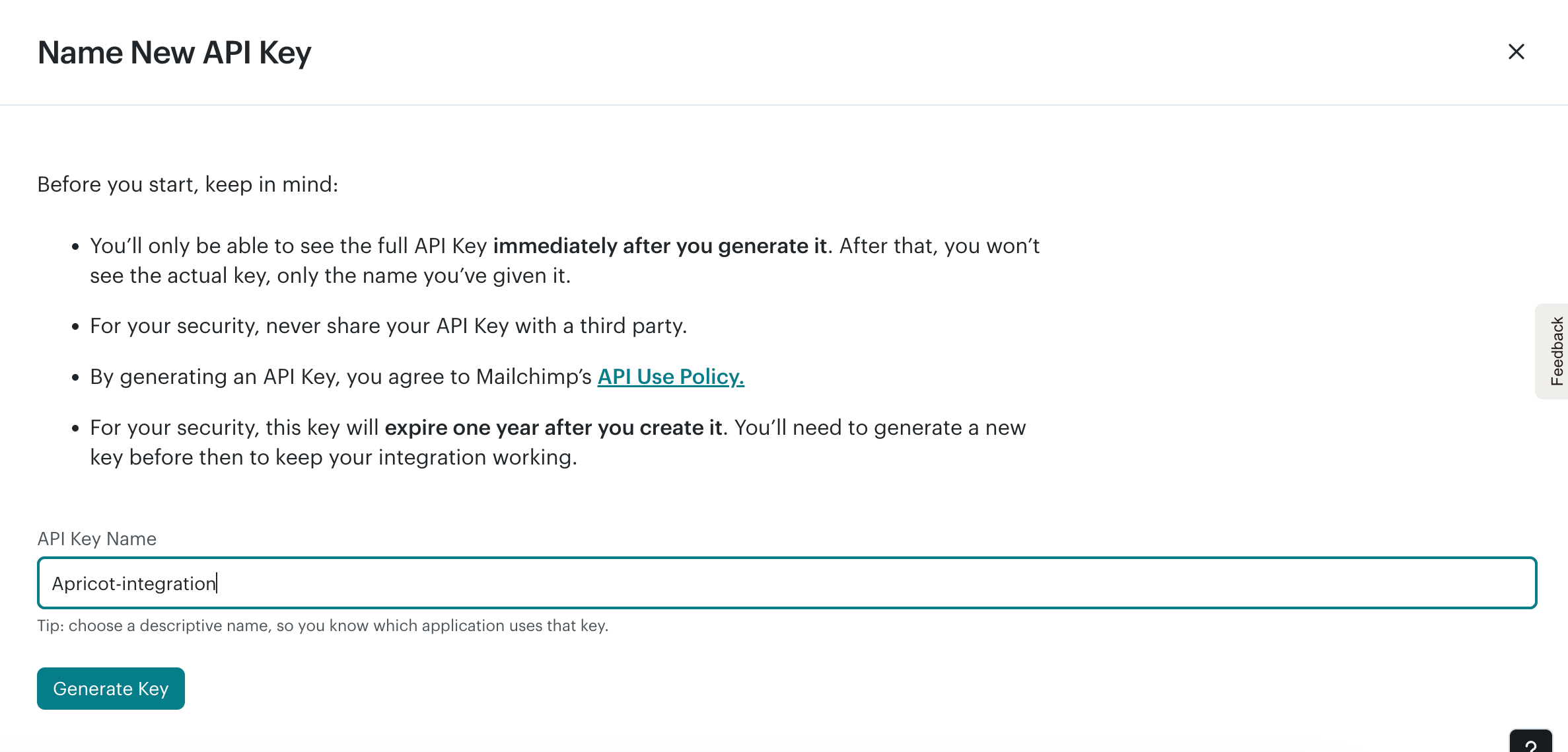 Generate Api Key Mailchimp