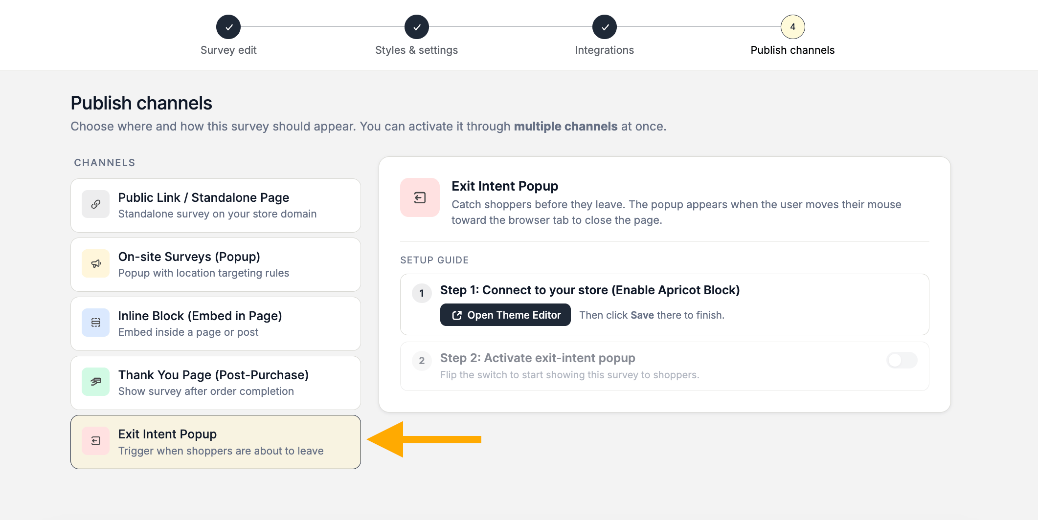 Exit Intent Popup
