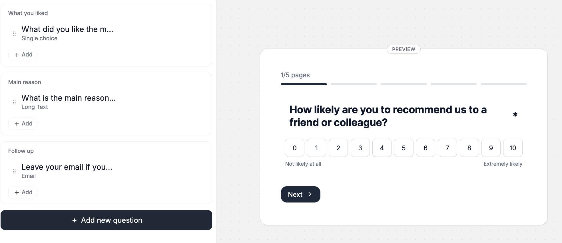 Pages Structure Survey