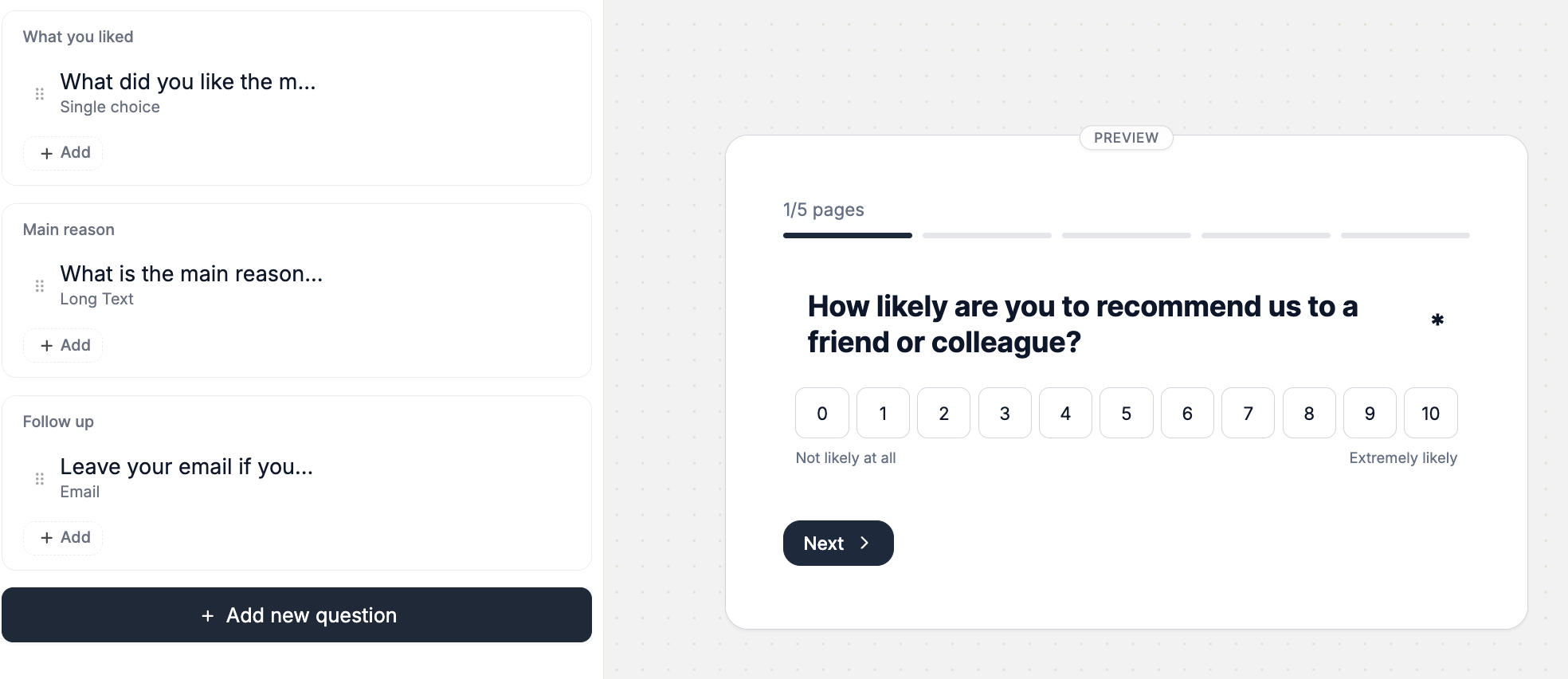 Pages Structure Survey