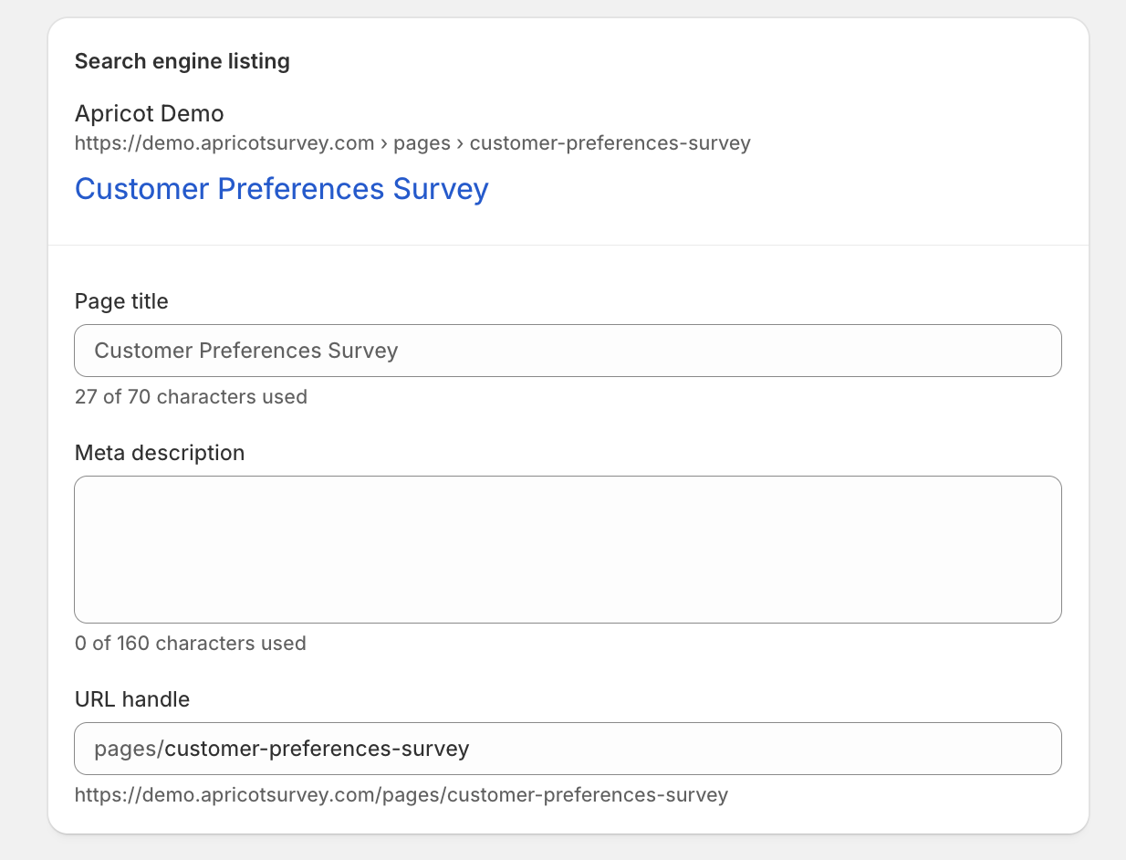 Search Engine Listing Page
