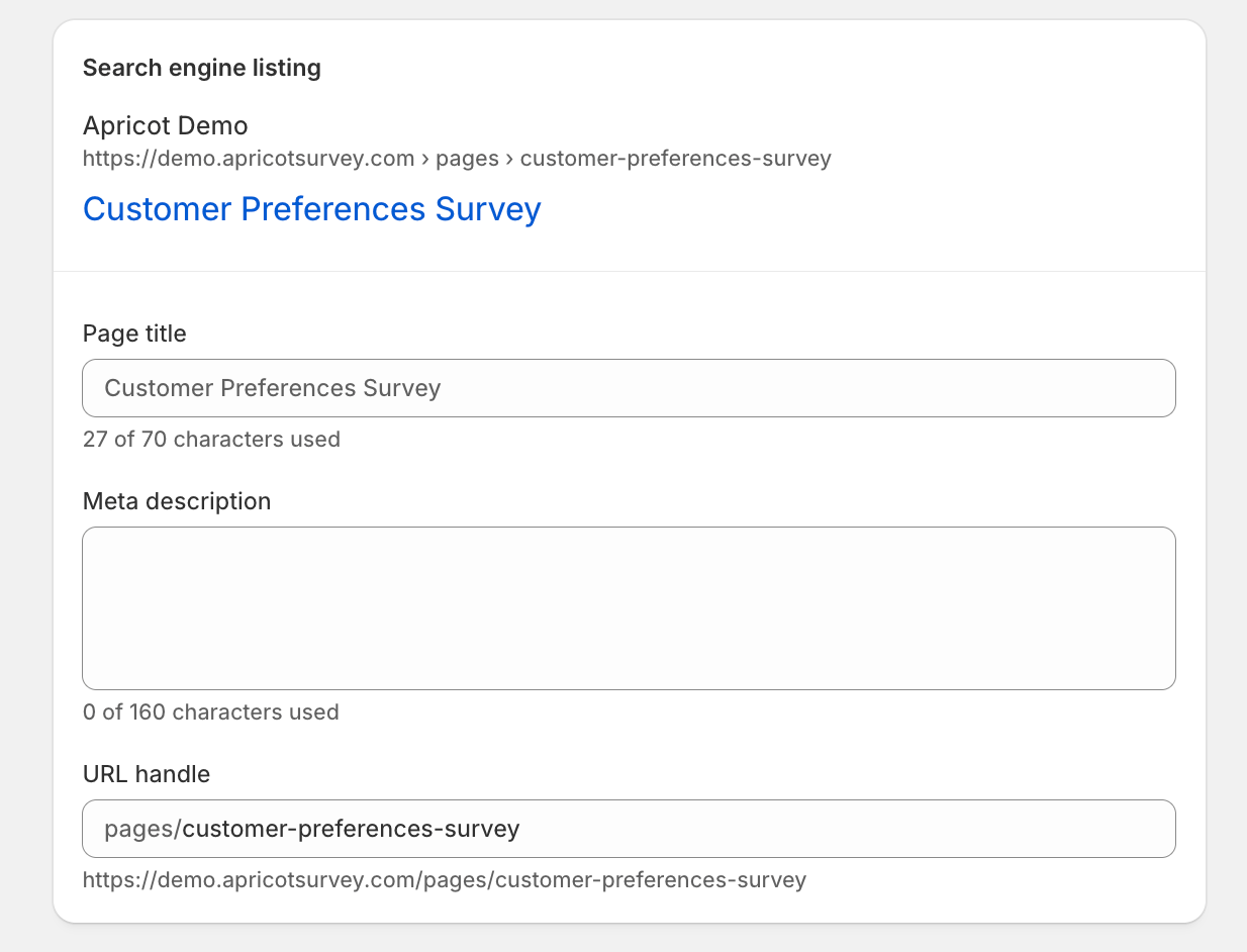 Search Engine Listing Page