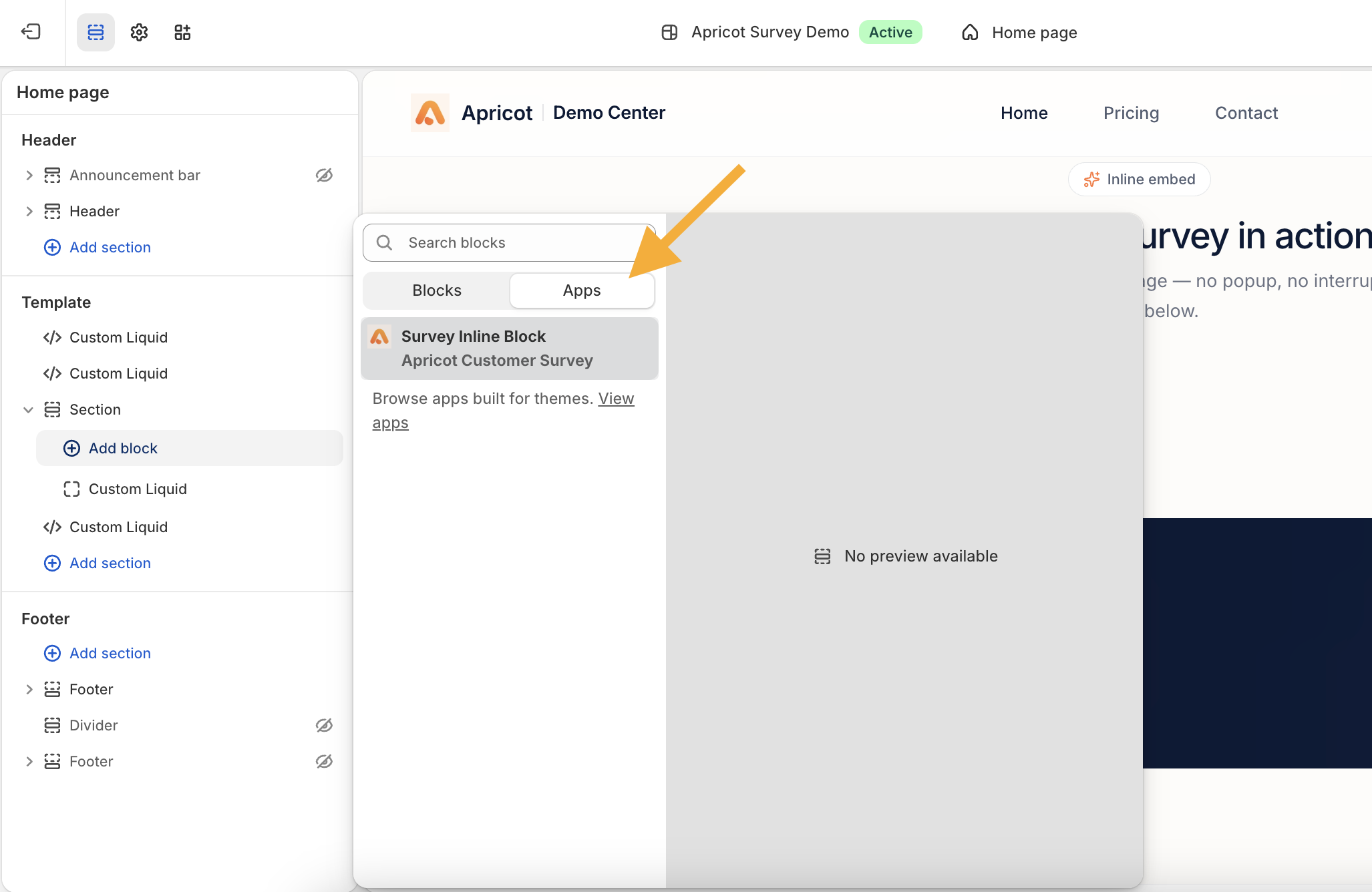 Survey Block Shopify