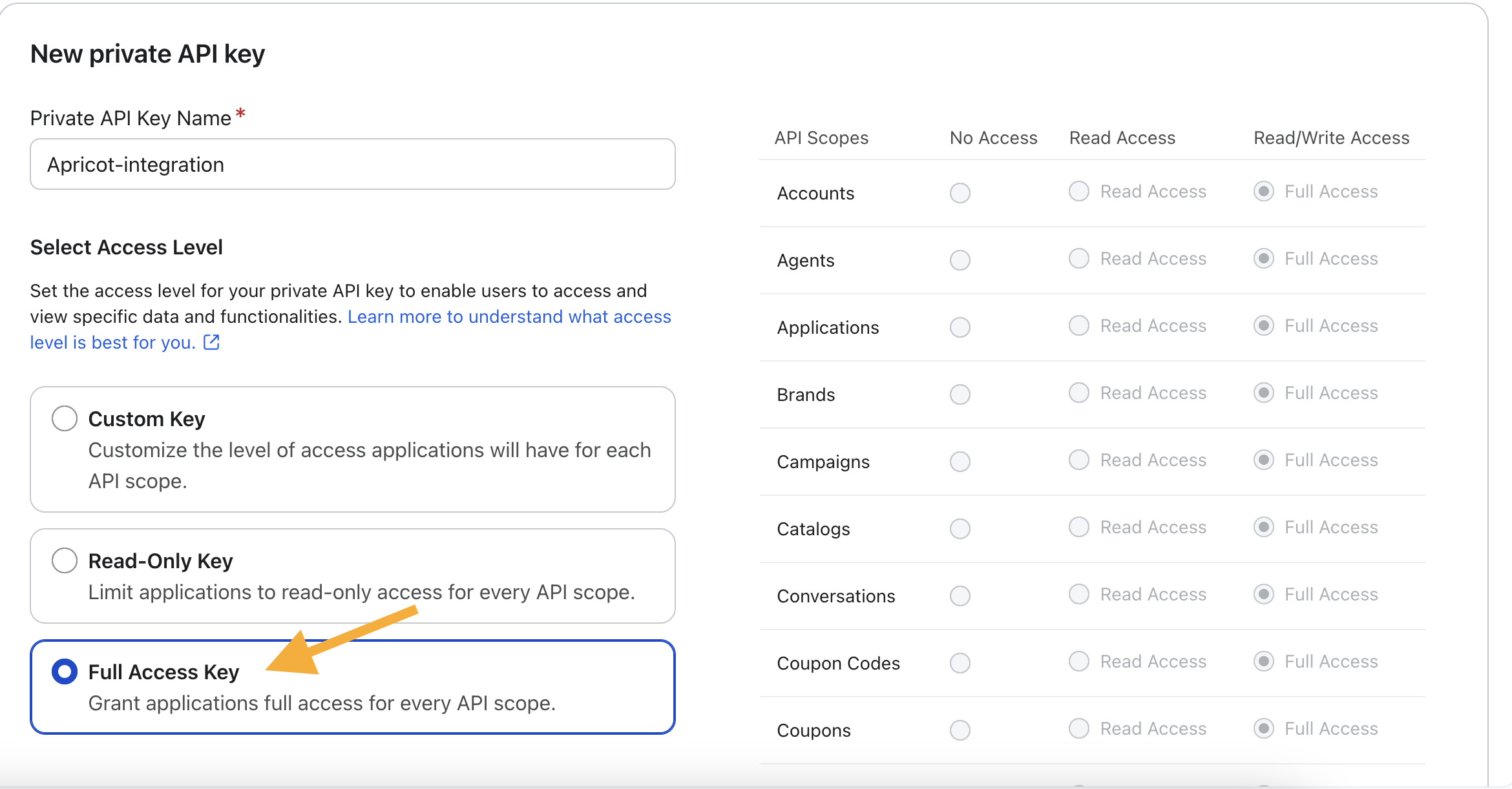 Full Access Private Api