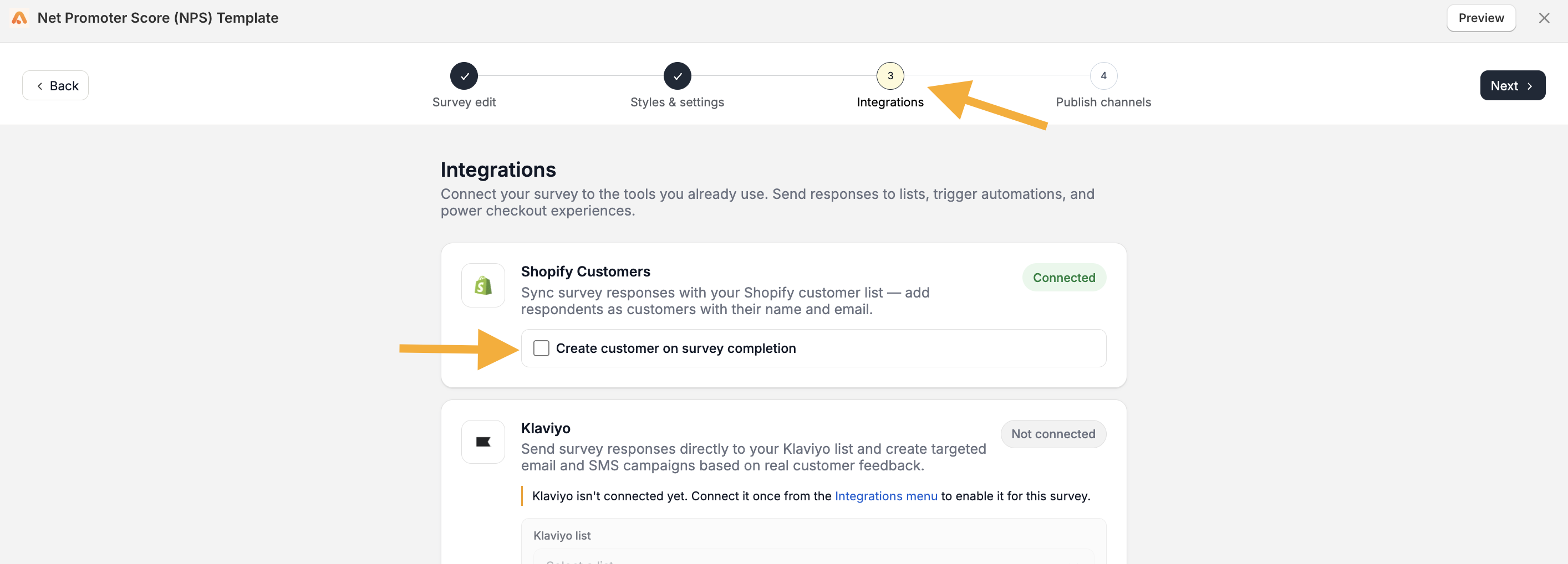 Integration Tab Shopify Customers