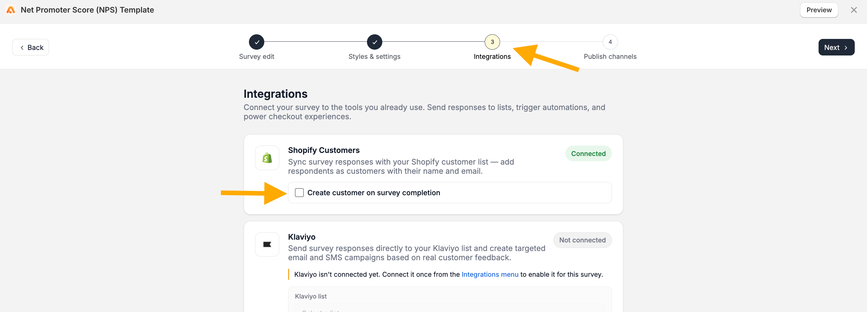Integration Tab Shopify Customers