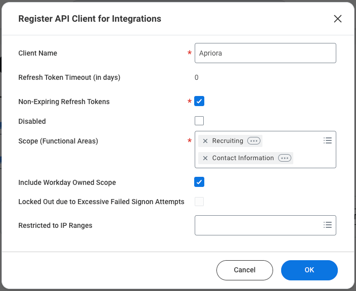 Workday - Register API Client