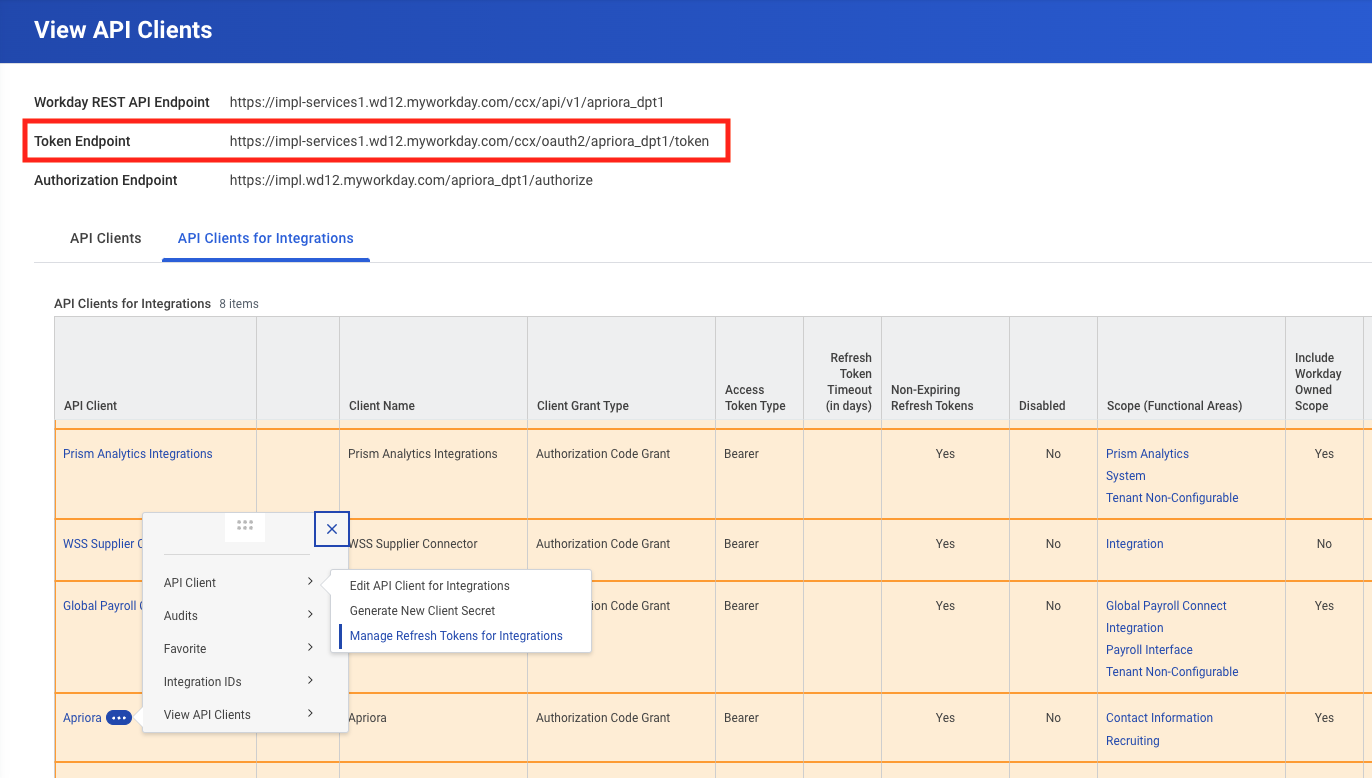 Workday - Register API Client