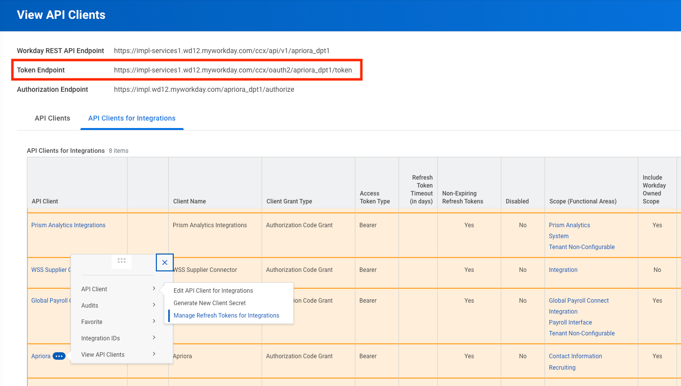 Workday - Register API Client