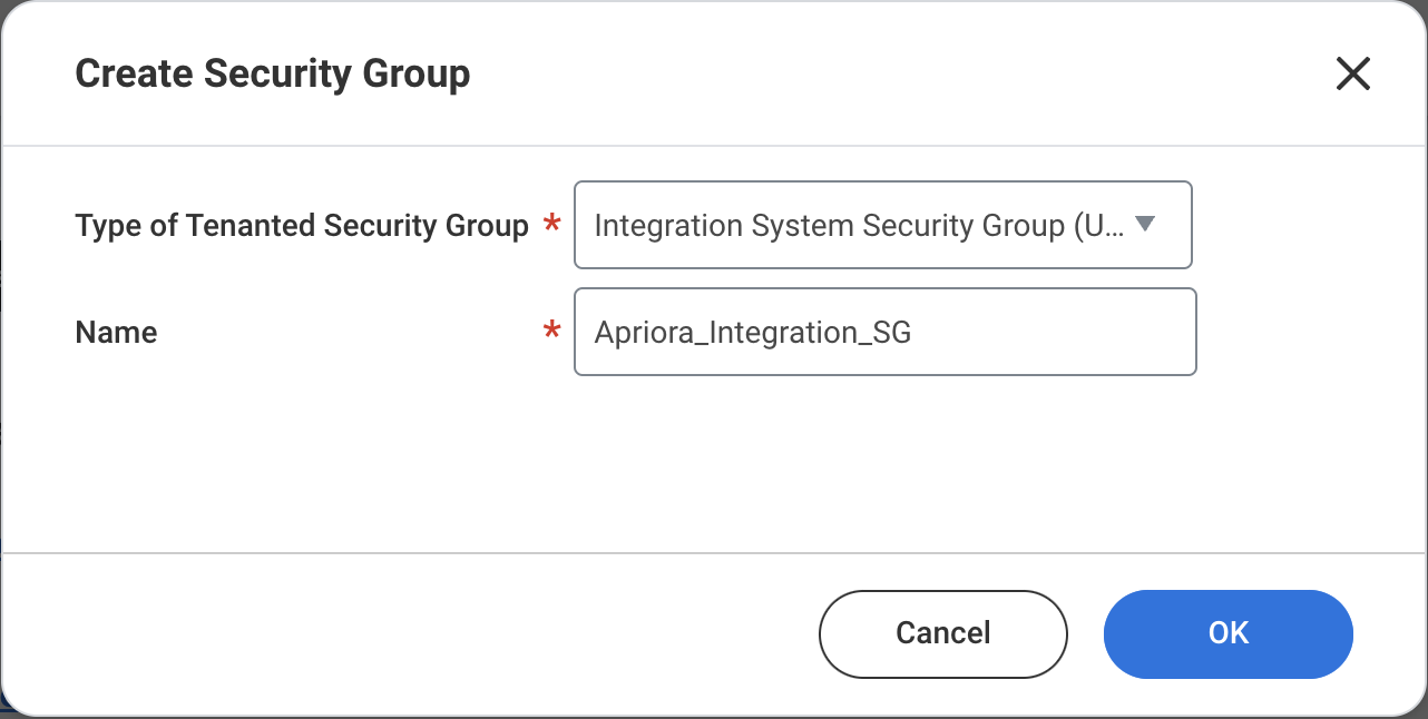 Workday - Create Security Group