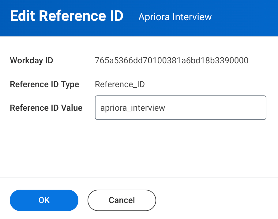 Workday - Edit Test Reference ID