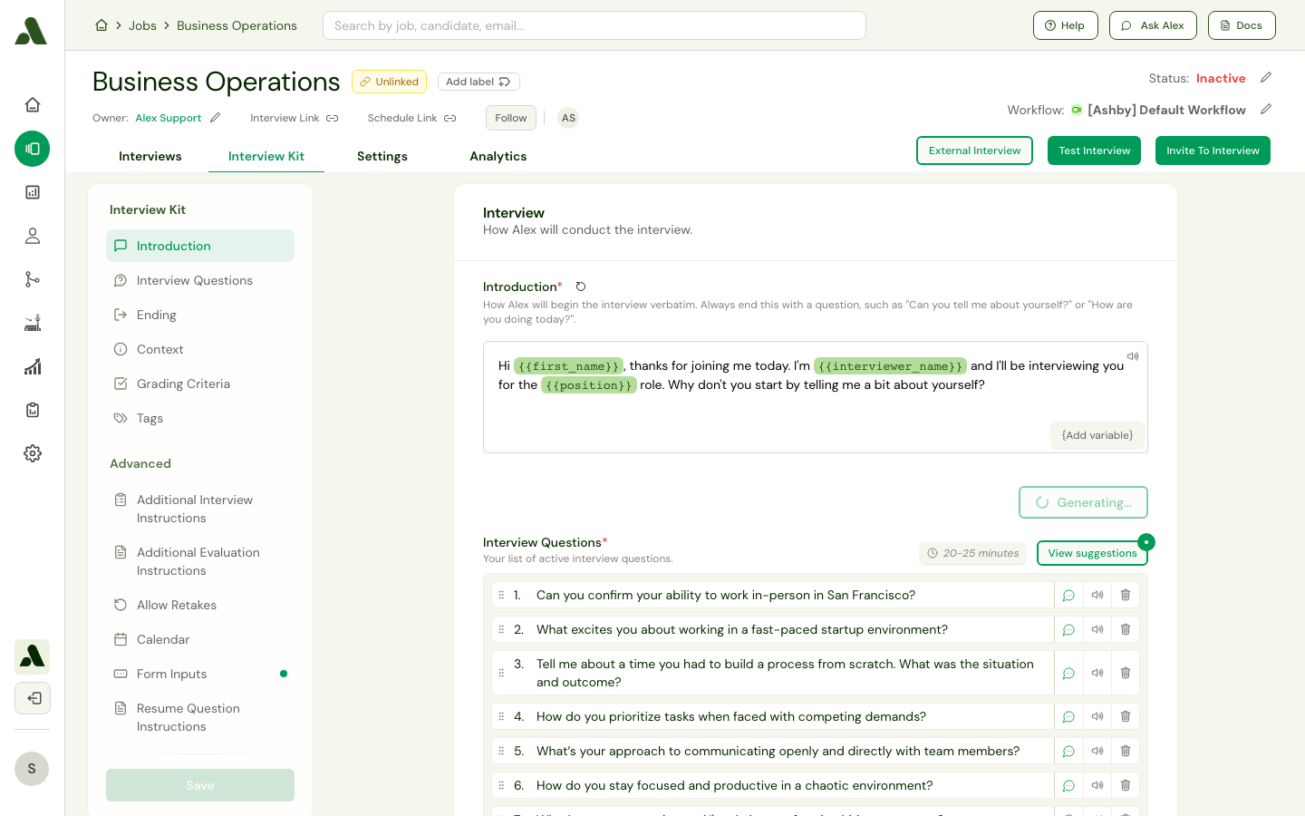 Interview Guide - Introduction and Questions