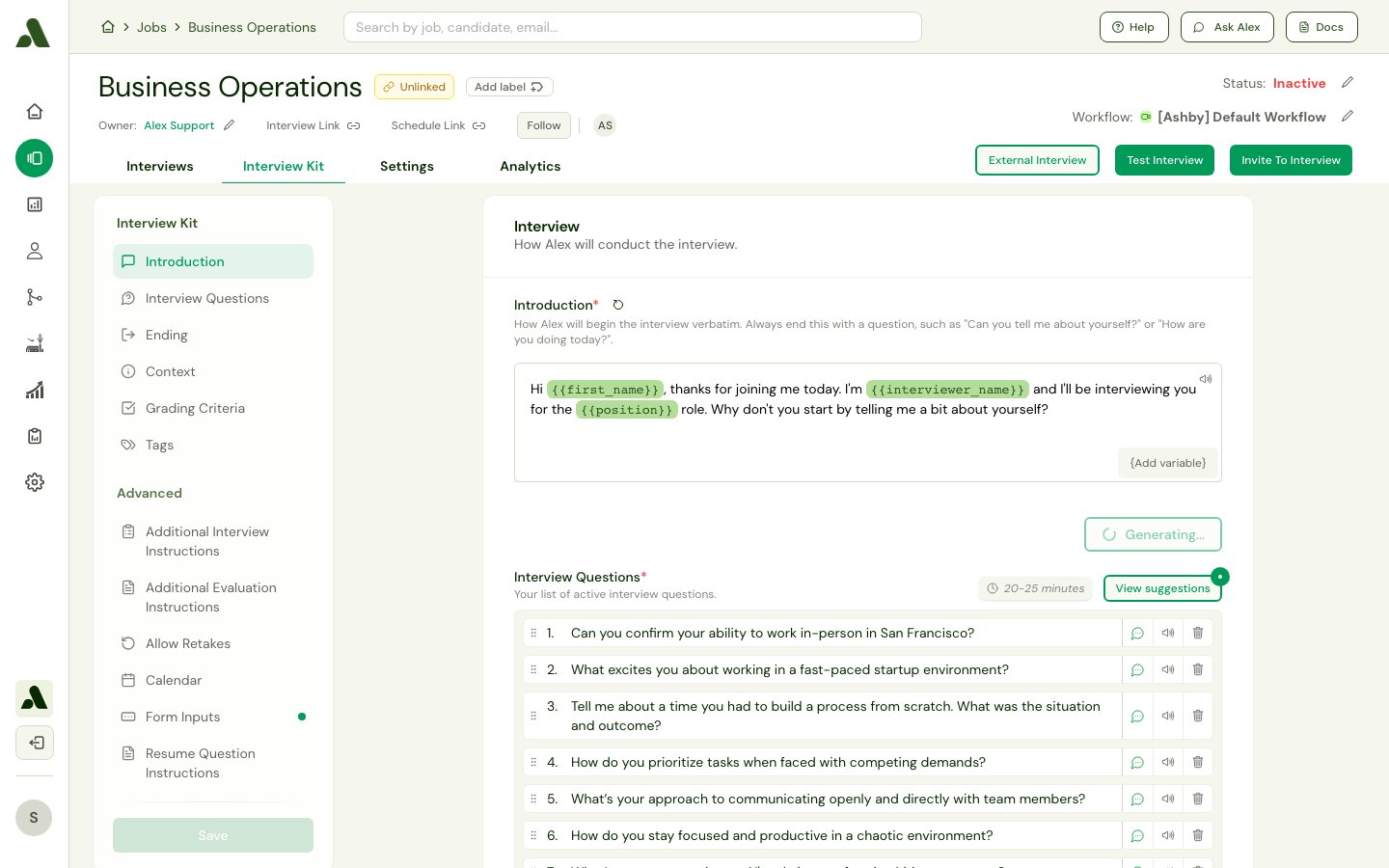 Interview Guide - Introduction and Questions