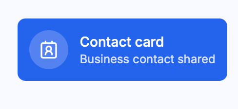 Contact card entry in the conversation timeline