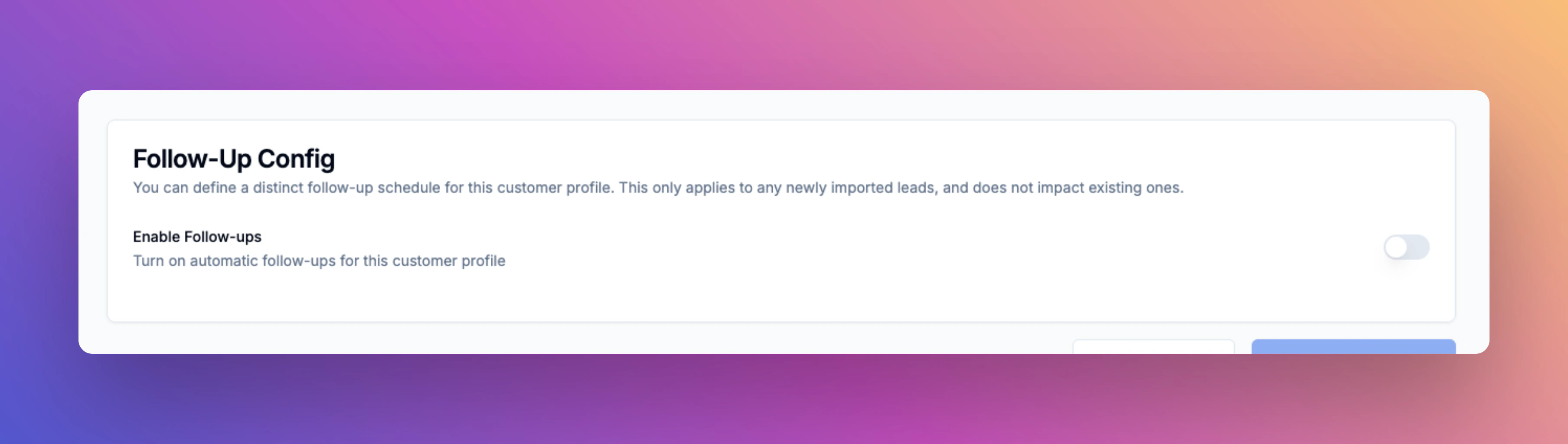 Follow-up Disable Option UI