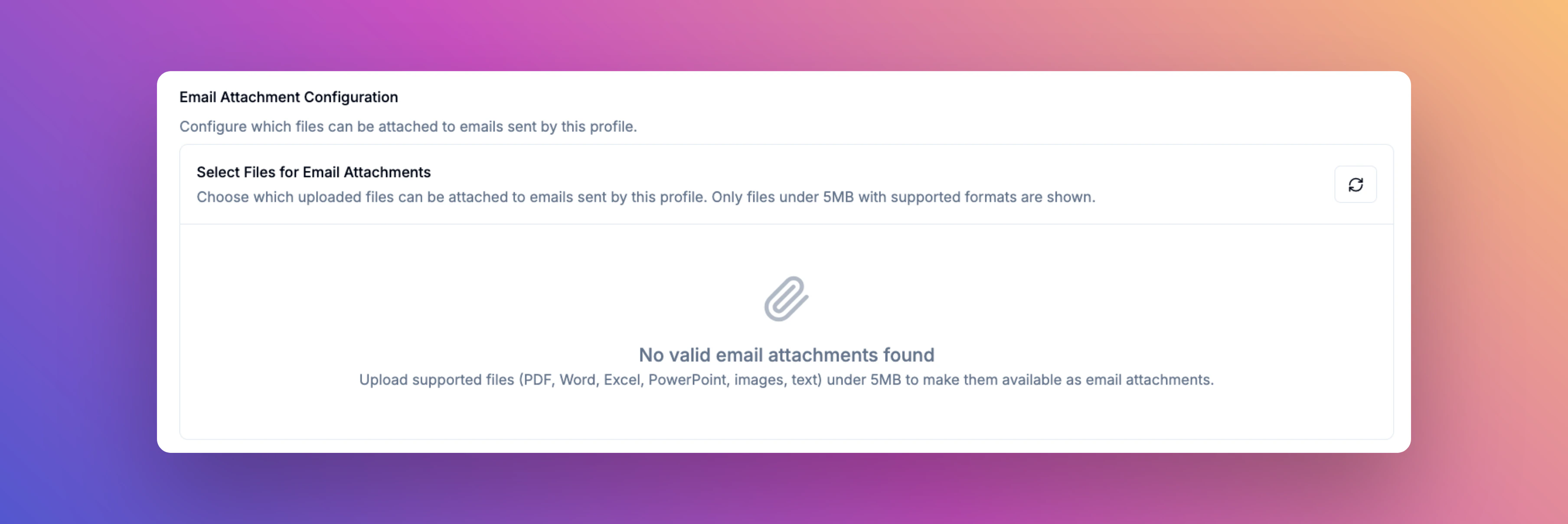 Email Attachments UI