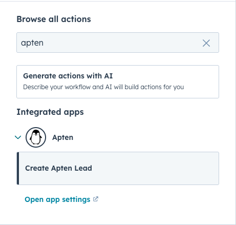 Apten Action Selection