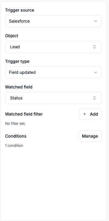 Trigger configuration